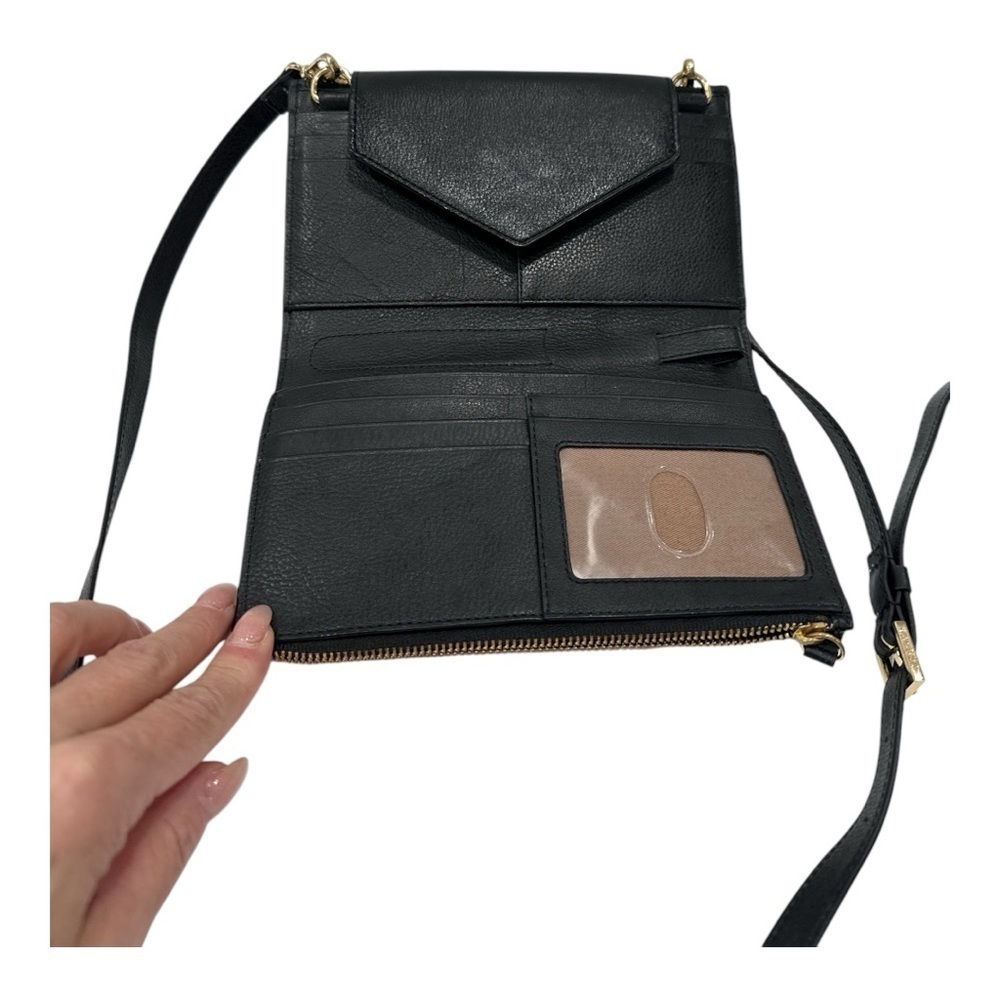 Antonio Melani Leather Convertible Crossbody Bag Wrislet Wallet Organizer BLACK - Picture 5 of 13